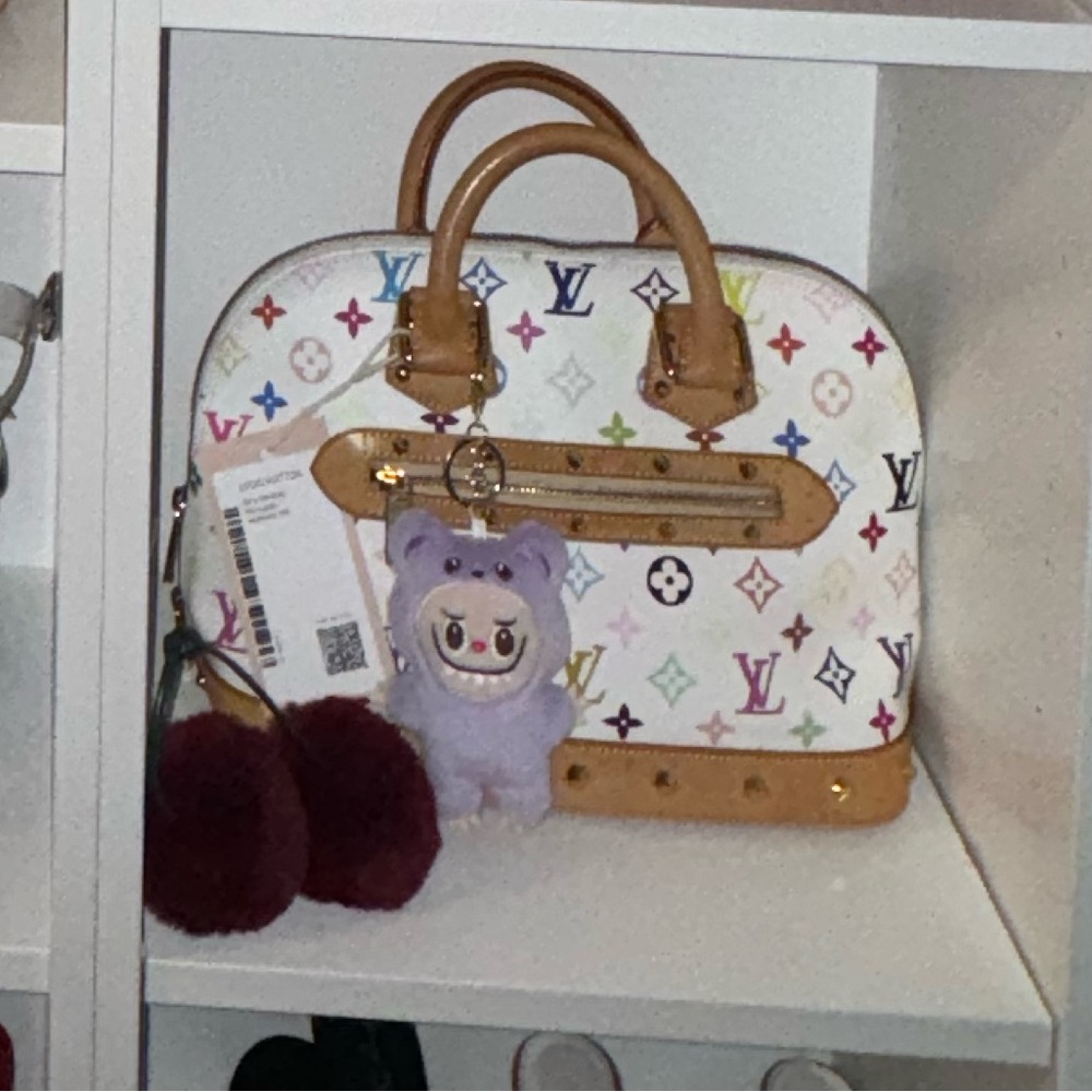 Louis Vuitton White and Tan Storage Bag